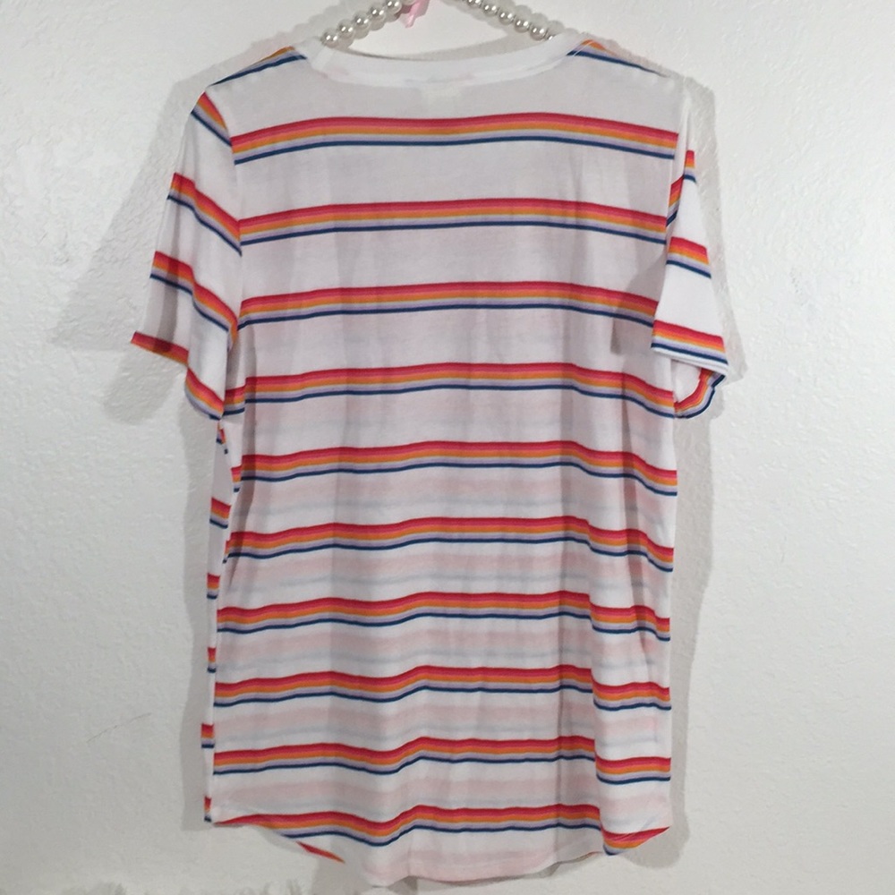 Pink Victoria’s Secret Crew Tee White Rainbow New - Picture 6 of 9
